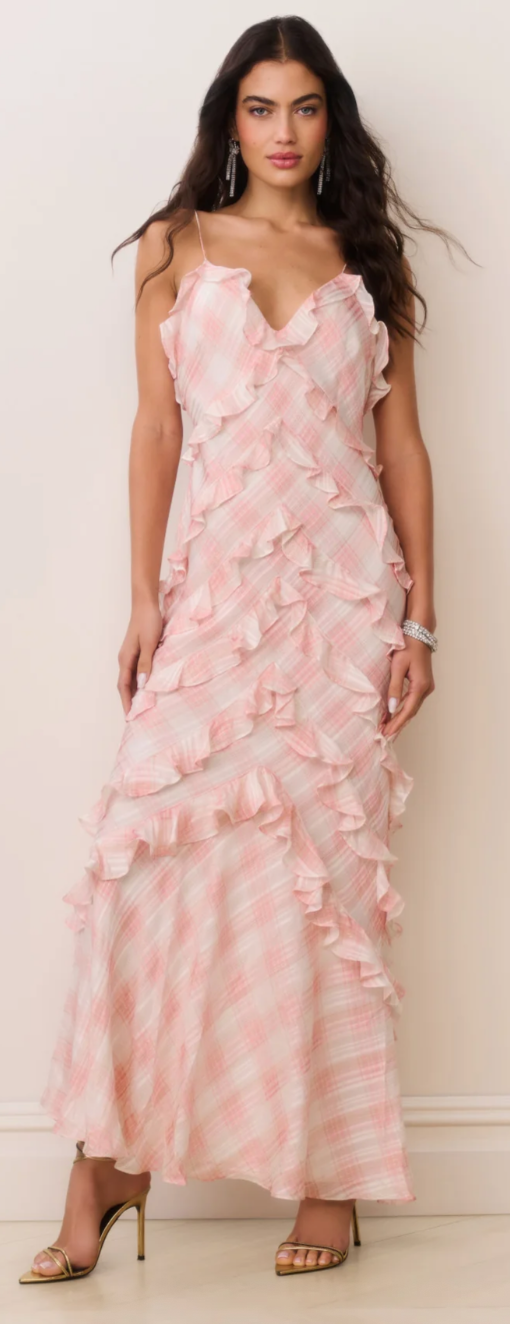 Love Shack Fancy Ellietta Tartan Ruffle Maxi Dress Skipper & Scout 