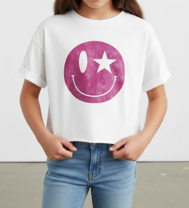 Prince Peter Happy Face Foil Crop Tee Skipper & Scout 