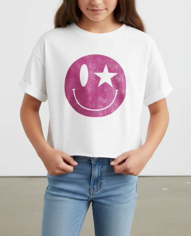 Prince Peter Happy Face Foil Crop Tee Skipper & Scout 