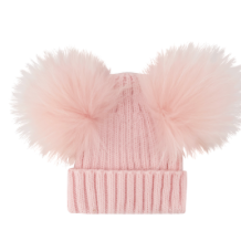 Melina Double Pom Wool Beanie (kids/adult).  5YR -adult