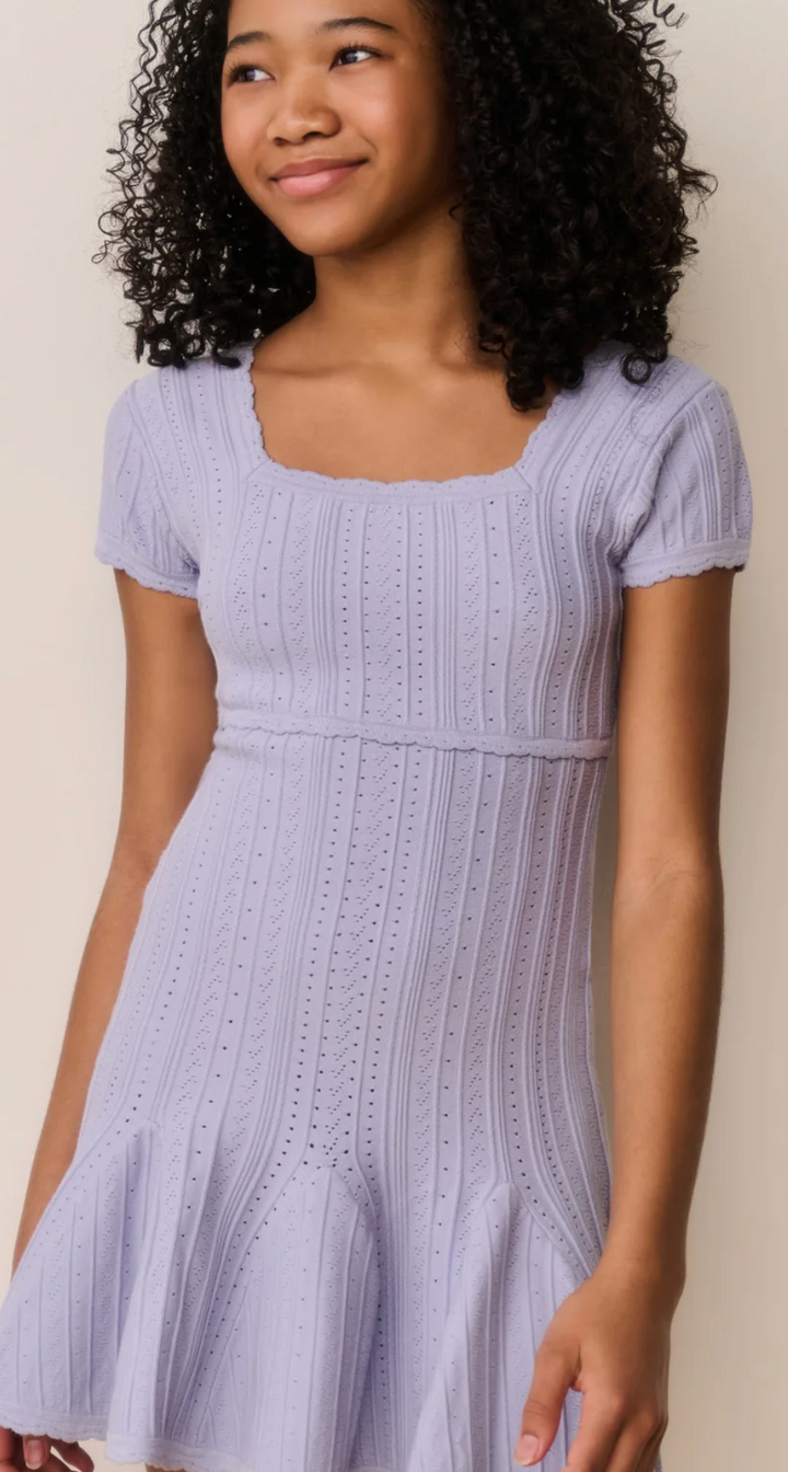 Love Shack Fancy Tween Daffron Stretch Pointelle Dress