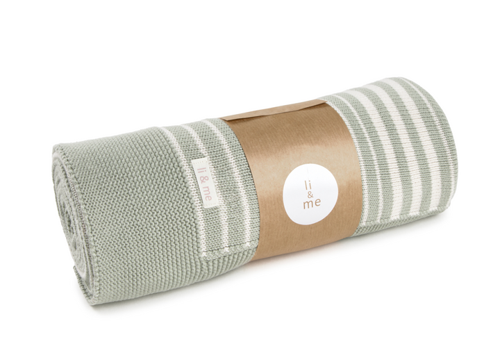 Li + Me Sia Irregular Striped Knit Blanket