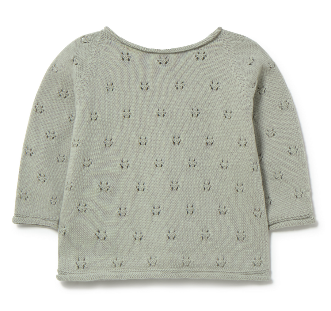 Li + Me Saskia Pointelle Knit Top/Kia Footie SET
