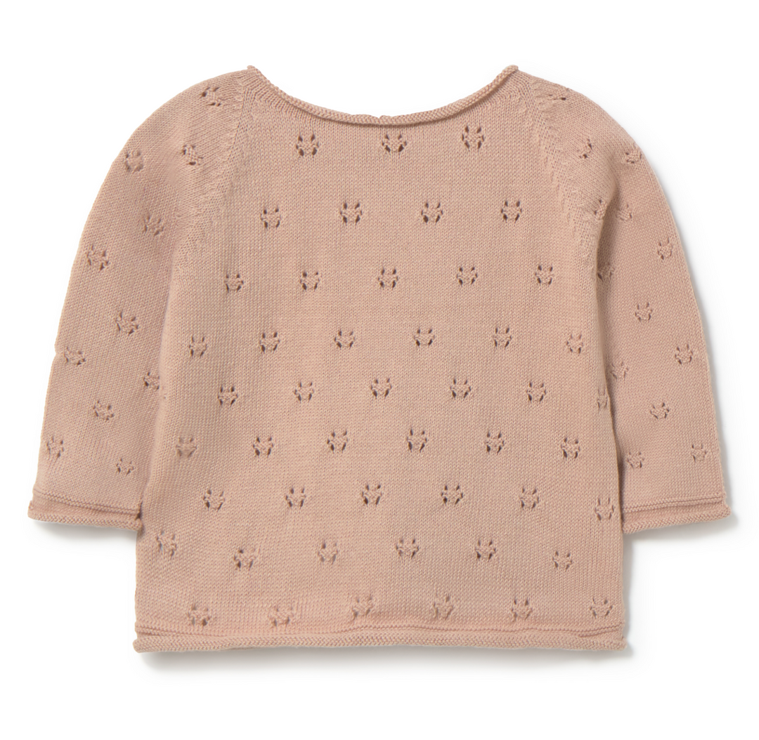 Li + Me Saskia Pointelle Knit Top/Kia Footie SET