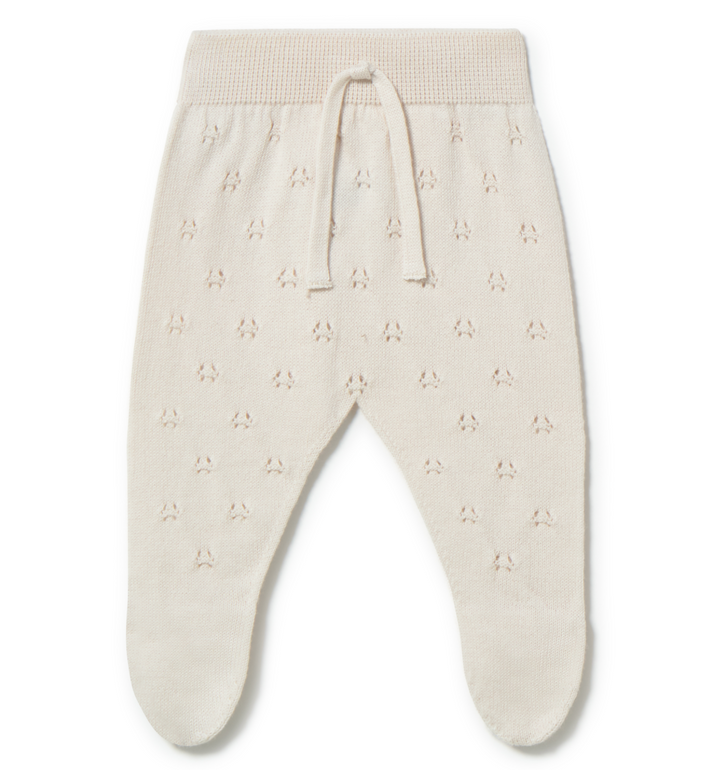 Li + Me Saskia Pointelle Knit Top/Kia Footie SET