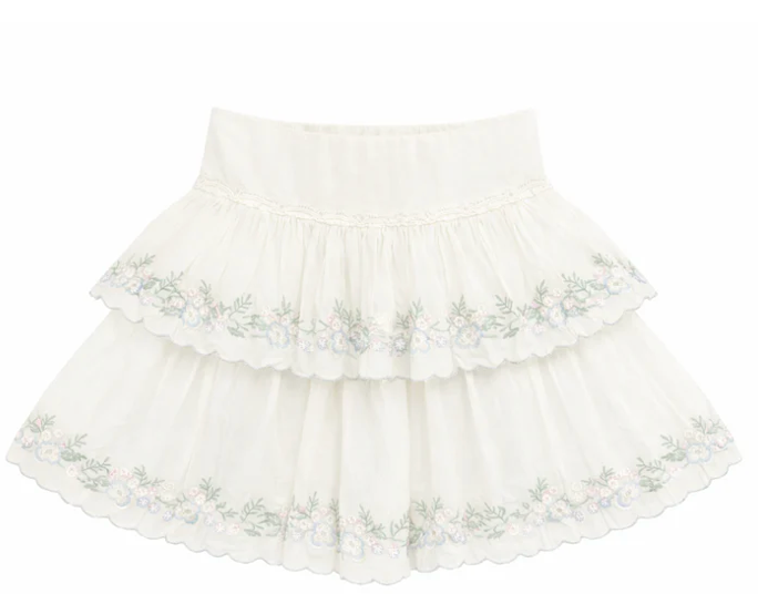 KatieJNYC Allegra Floral Embroidered Skirt