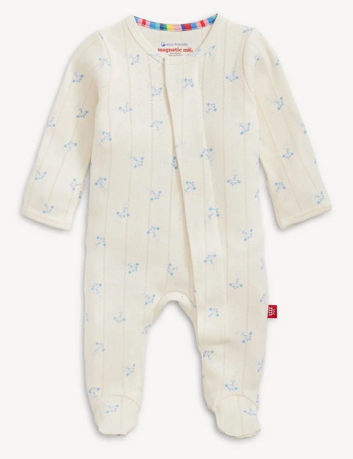 Magnetic Me Airplanes Pointelle Magnetic Footie