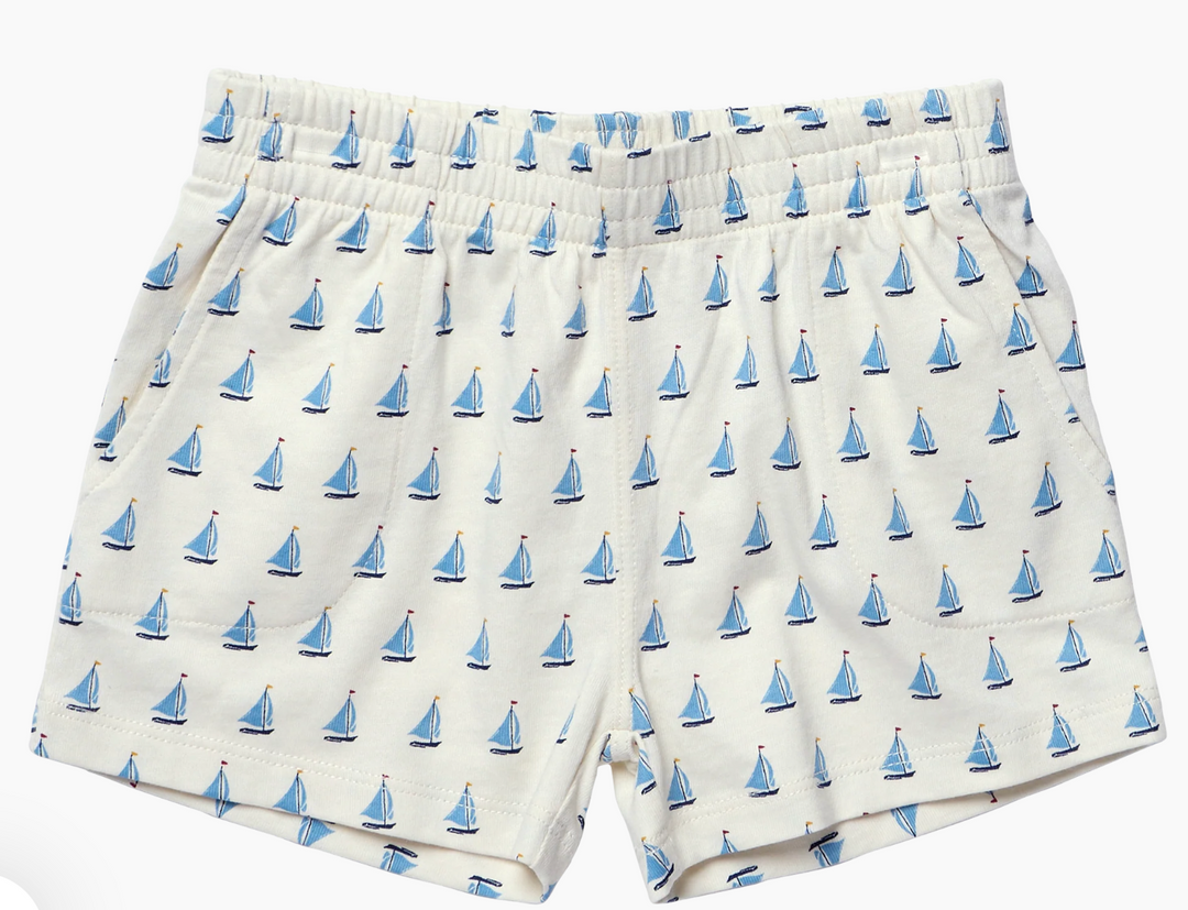 Pink Chicken Coop Sandbox Shorts - Sailboats