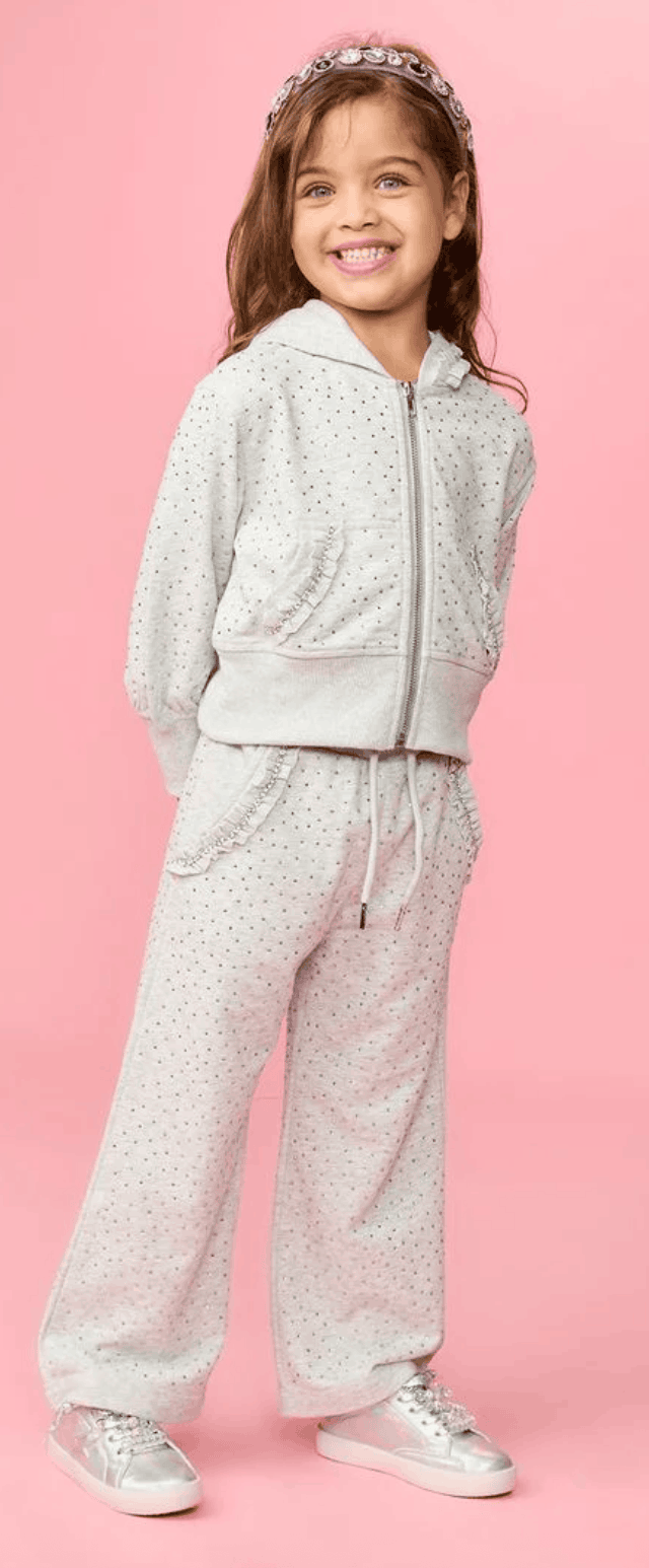 Dreamers Aria Crystal Zip Up Hoodie And Wide Leg Sweatpants Set Skipper & Scout 