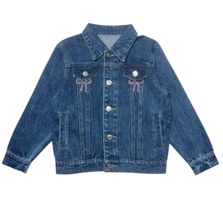 Dreamers Everly Crystal Bow Jean Jacket