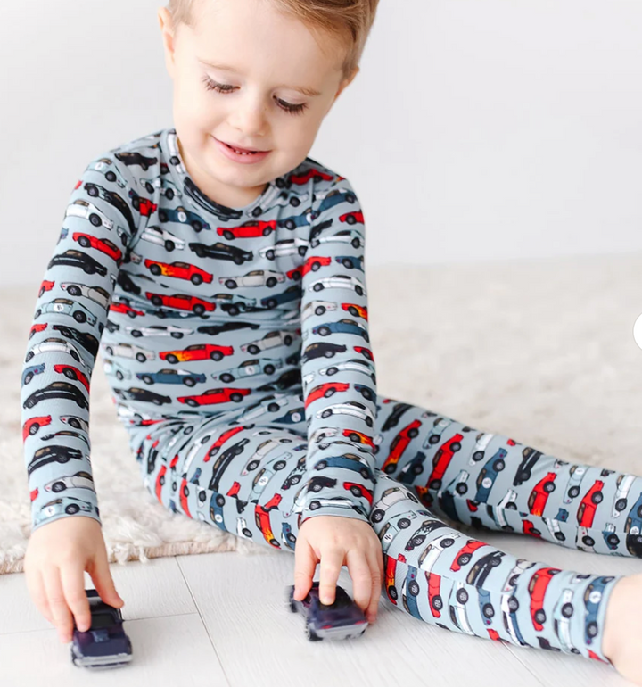 Pink Chicken Boys Vintage Cars Bamboo PJ Set