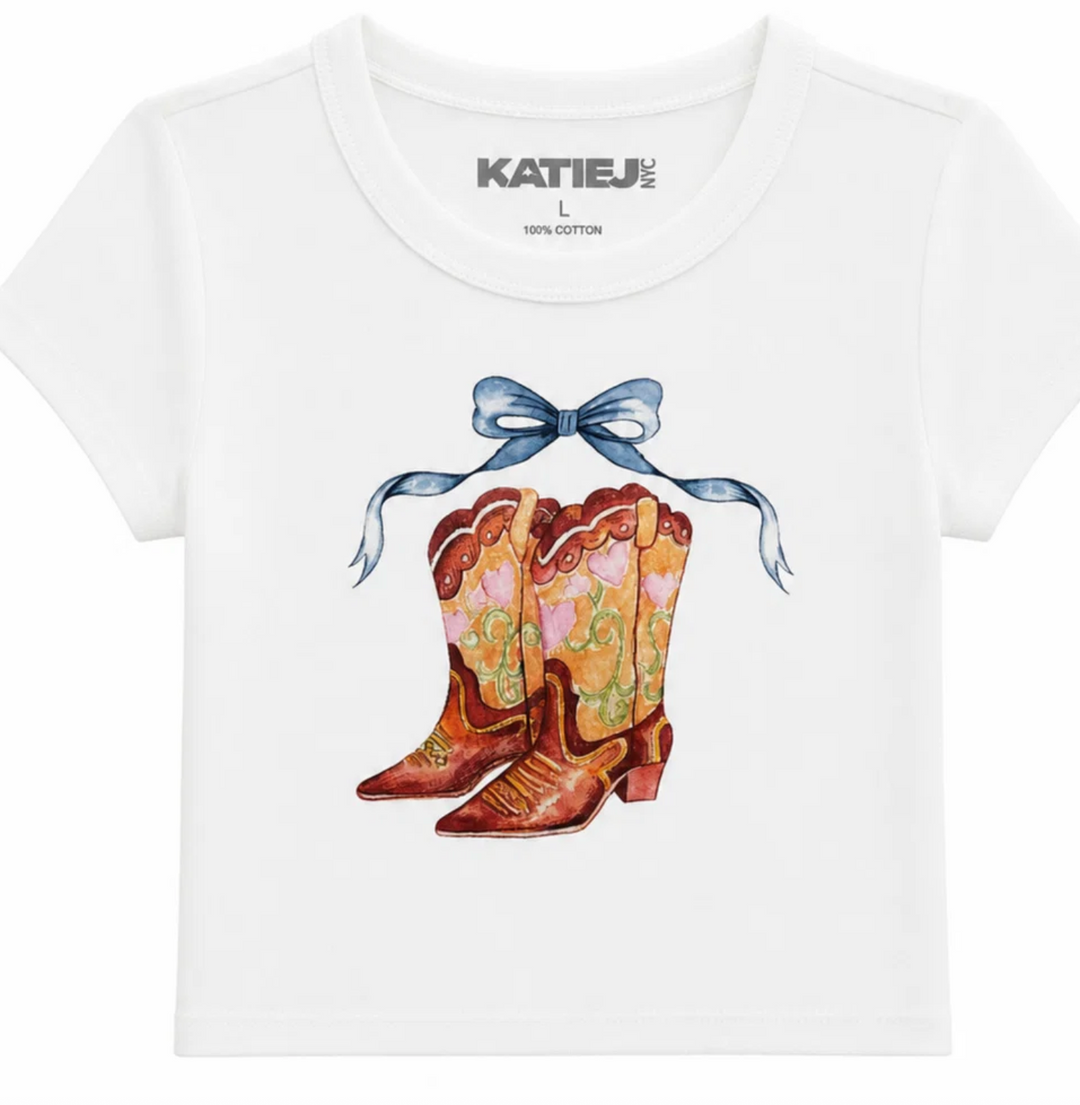 KatieJNYC Bow Boots Tee