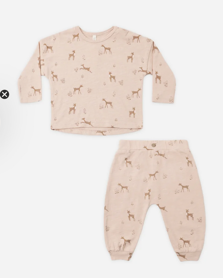 Rylee + Cru LS Tee/Pant Set - Fawns
