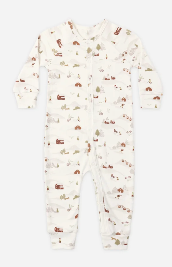 Rylee + Cru Ski Town Organic Long John Pajamas