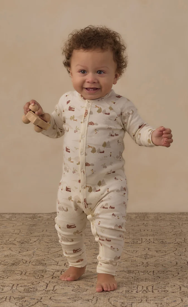 Rylee + Cru Ski Town Organic Long John Pajamas