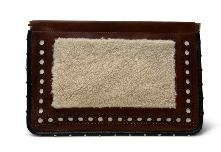 Kempton & Co Snap Clutch - Leather Rattan