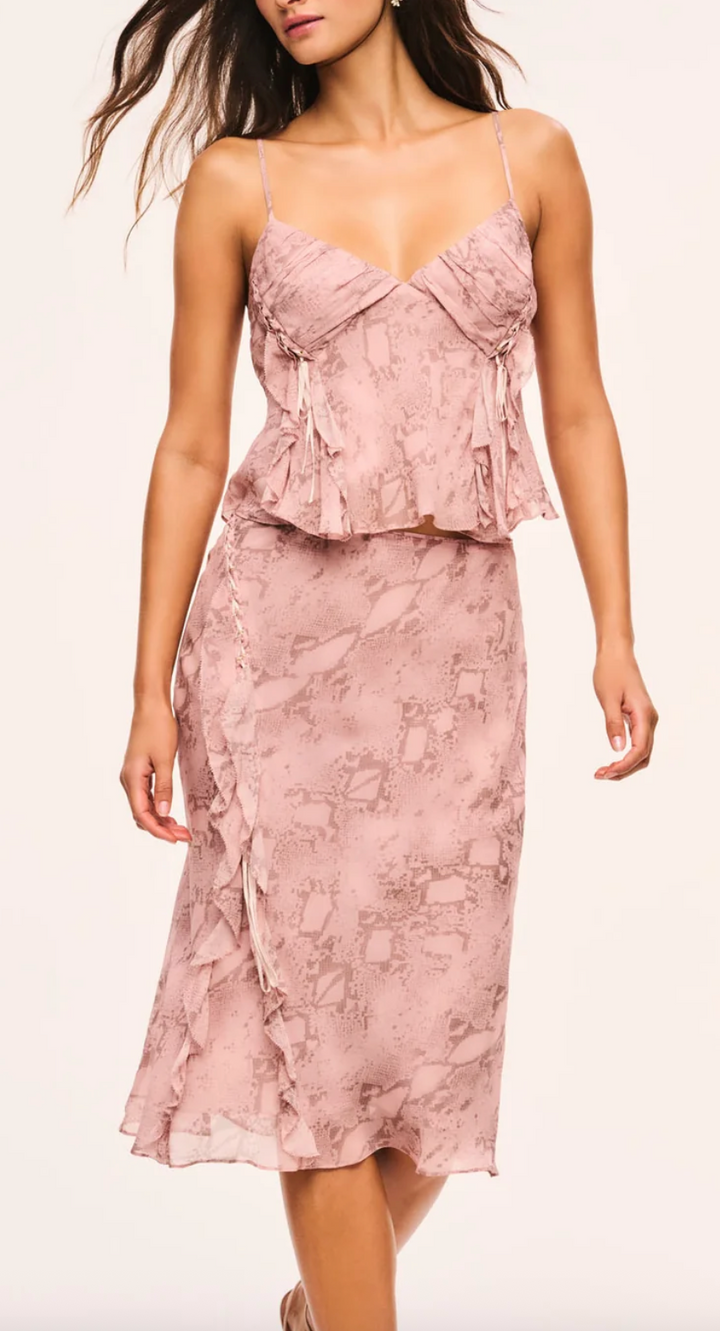 Love Shack Fancy Rovelle Snake Skin Top