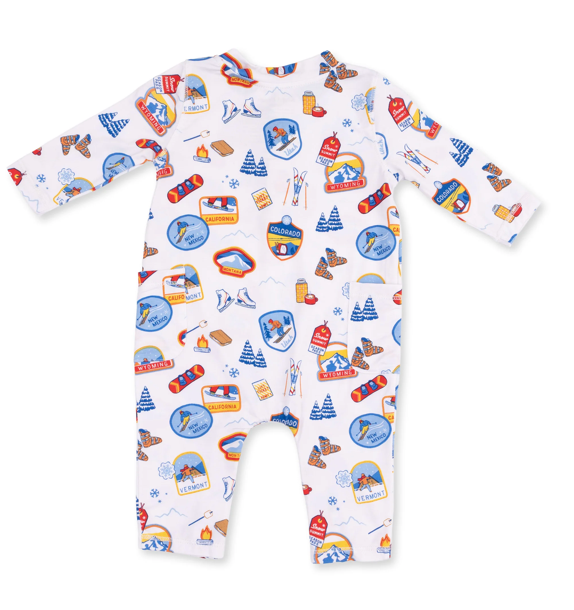 Angel Dear Vintage Ski Patches Uni Romper