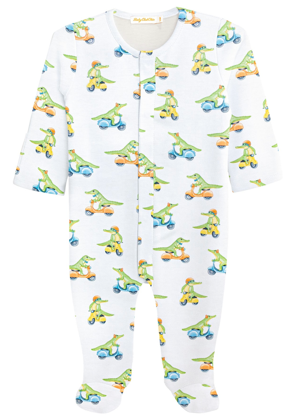 Baby Club Chic Speedy Crocs Printed Pima Footie