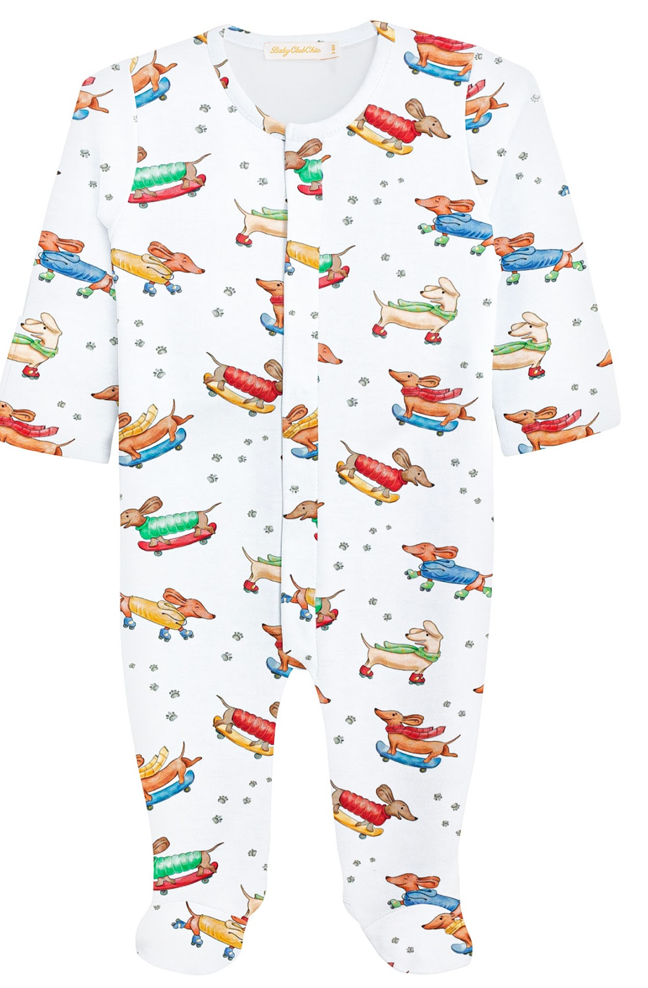 Baby Club Chic Dogs on Wheels Pima Footie