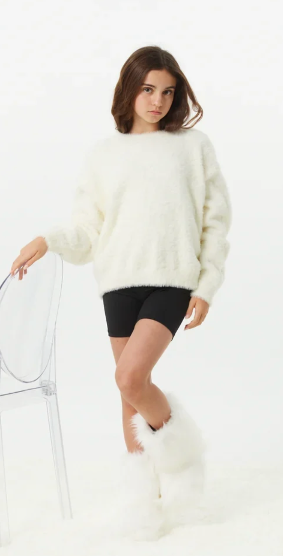Theme Maya Fluffy Drop Shoulder Sweater