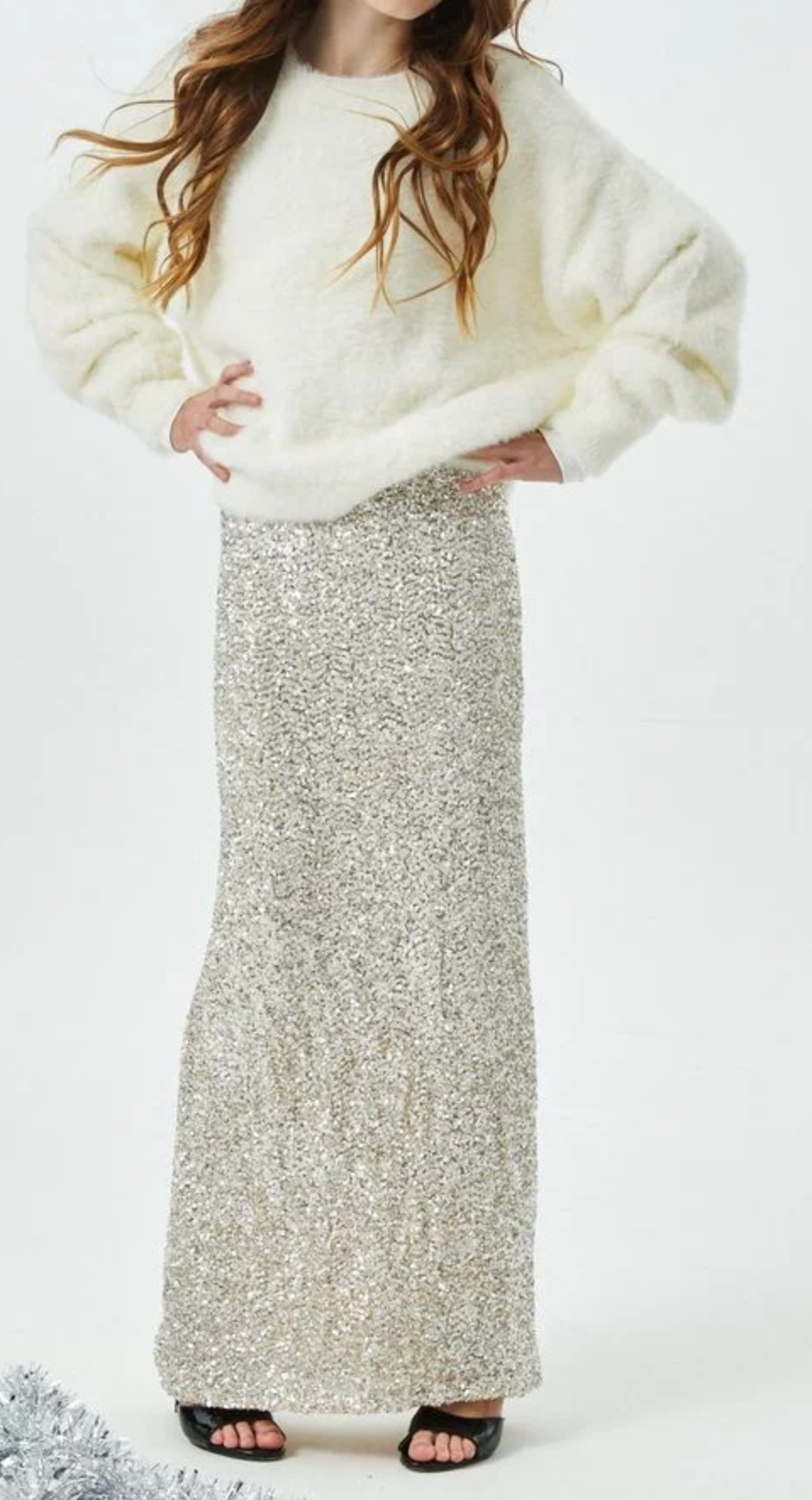 Theme Delfina Long Sequin Skirt