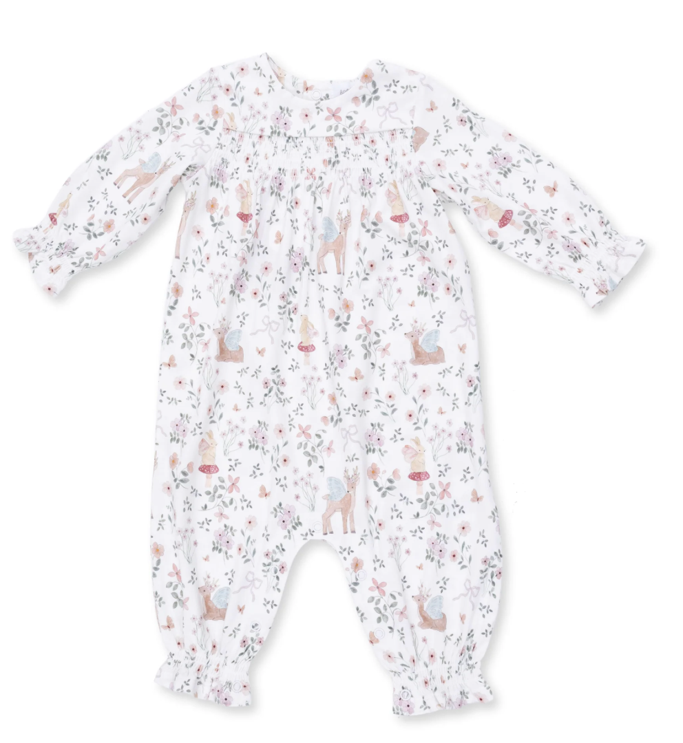 Angel Dear Enchanted Woodland Smocked LS Romper