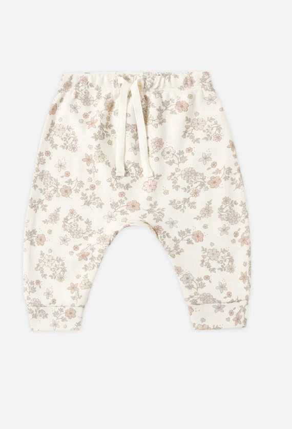 Quincy Mae Drawstring Pant - Floral Vine