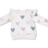 Angel Dear Hearts Ruffle Sweatshirt/Cargo Pant SET