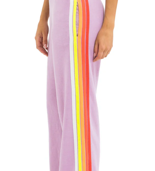 Aviator Nation 5 Stripe Wide Leg Sweatpants