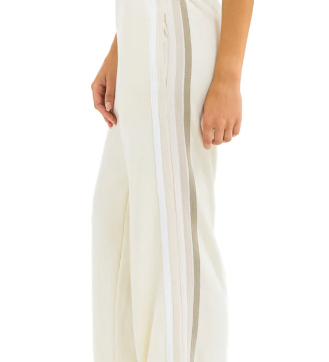 Aviator Nation 5 Stripe Wide Leg Sweatpants