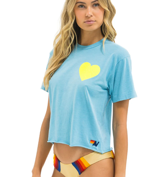 Aviator Nation Heart Print Boyfriend Tee