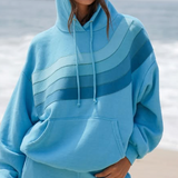 Aviator Nation Wave Stripe 4 Pullover Hoodie Relaxed