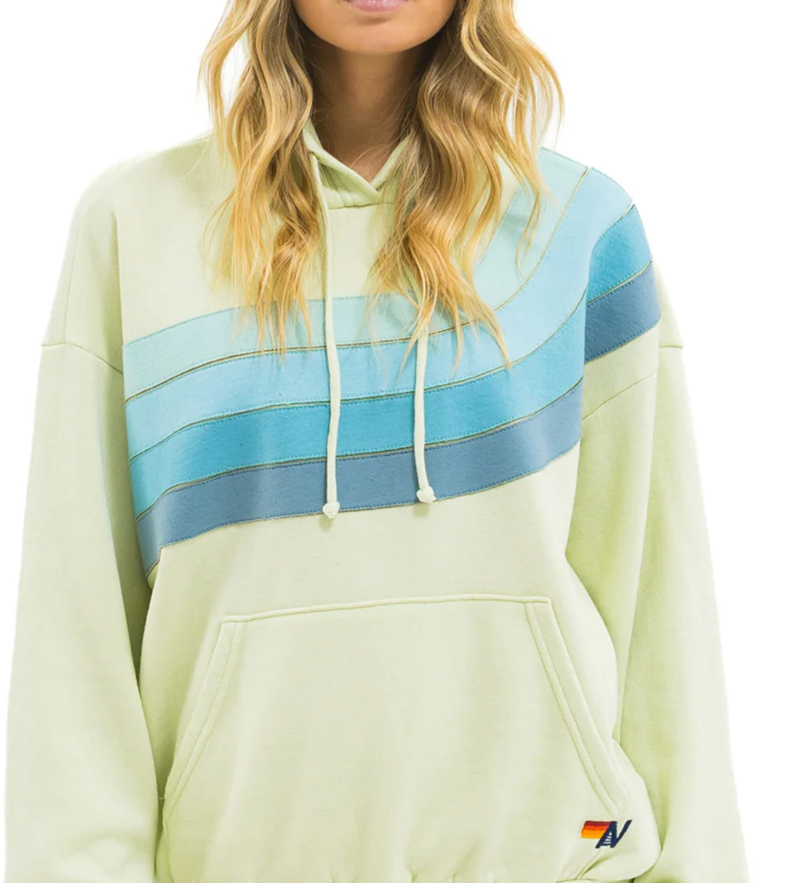 Aviator Nation Wave Stripe 4 Pullover Hoodie Relaxed