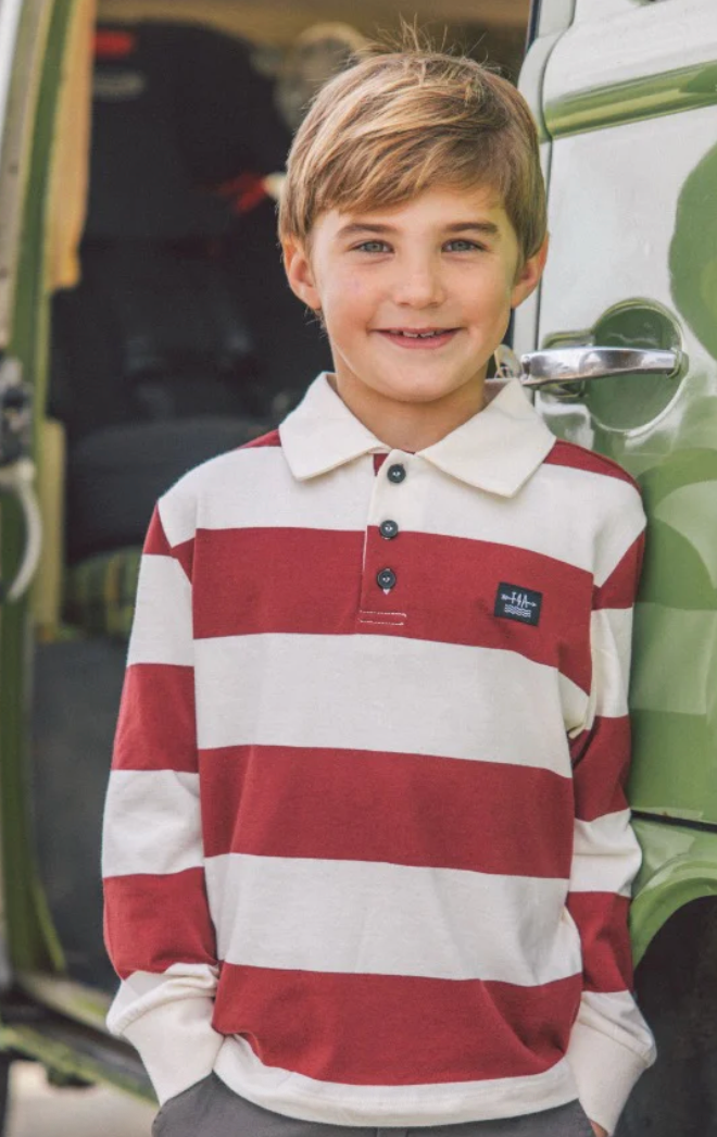 Feather 4 Arrow Nash Rugby LS Striped Polo Skipper & Scout 