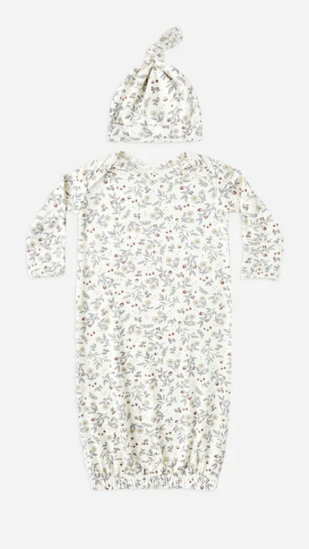 Quincy Mae BAMBOO BABY GOWN + HAT SET Skipper & Scout 