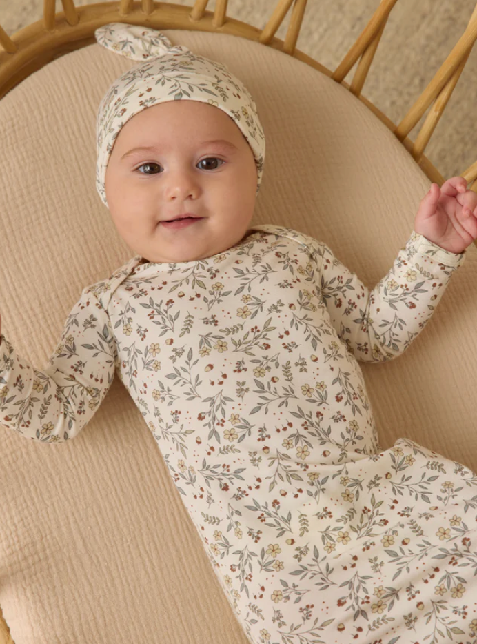 Quincy Mae BAMBOO BABY GOWN + HAT SET Skipper & Scout 