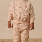 Quincy Mae Red Bows Relaxed Sweatshirt/Sweatpant SET