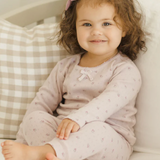 Quincy Mae Pointelle Ditsy LS Tee/Legging SET