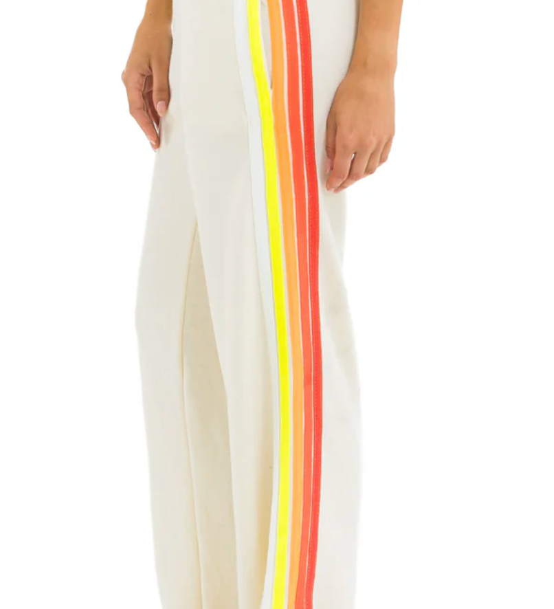 Aviator Nation 5 Stripe Wide Leg Sweatpants