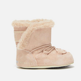 pink baby moon boot with fur trim  