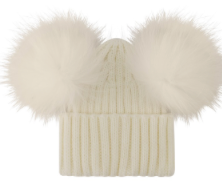 Melina Double Pom Wool Beanie (kids/adult).  5YR -adult