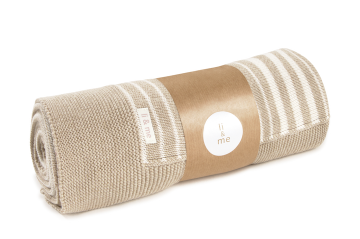 Li + Me Sia Irregular Striped Knit Blanket