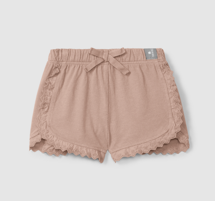 Snug Eyelet Ruffle Knit Shorts