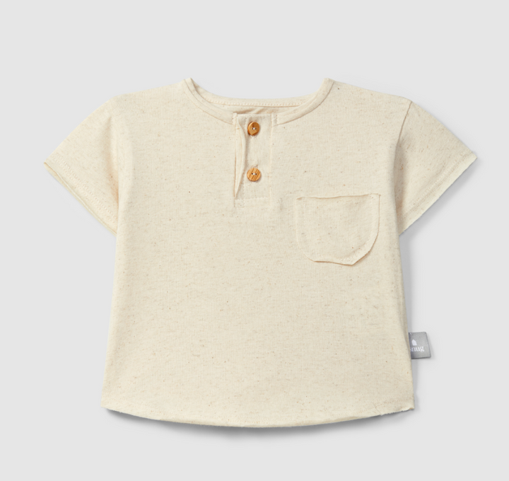 Snug Henley Tee/Striped Shorts SET
