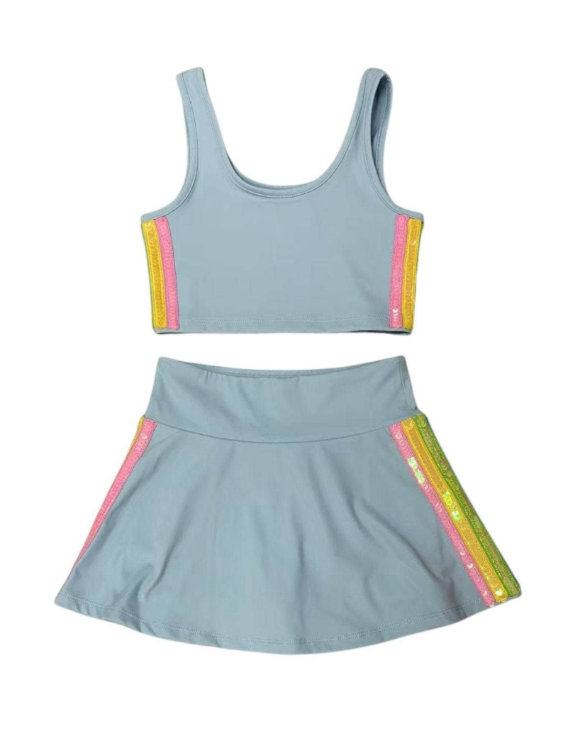 Lola & the Boys Rainbow Sherbert Sequin Tennis Set