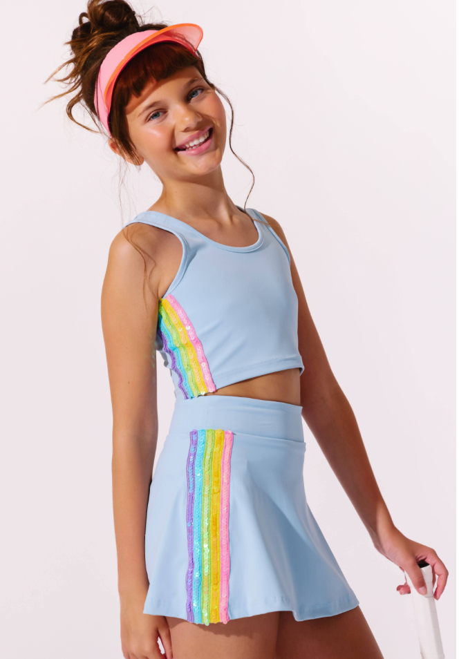 Lola & the Boys Rainbow Sherbert Sequin Tennis Set