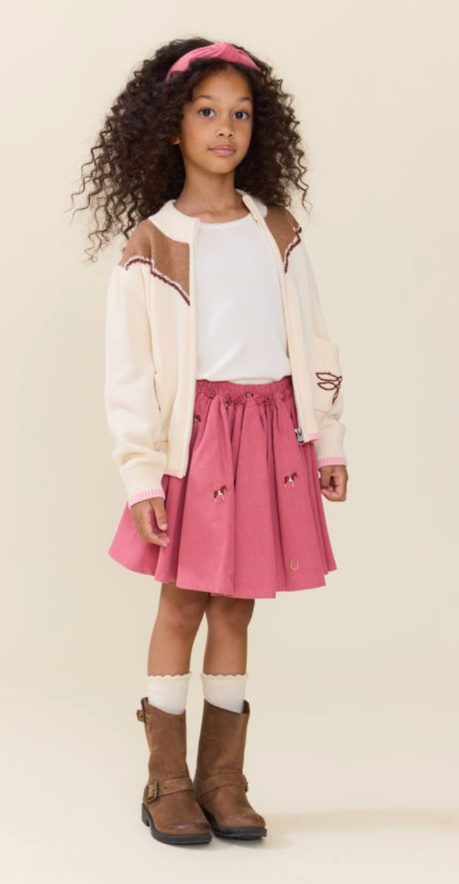 Pink Chicken Girls Western Zip Sweater