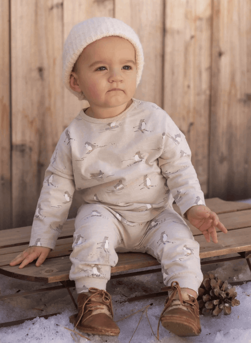 Rylee + Cru Skiing Penguins LS Tee/Pant SET Skipper & Scout 
