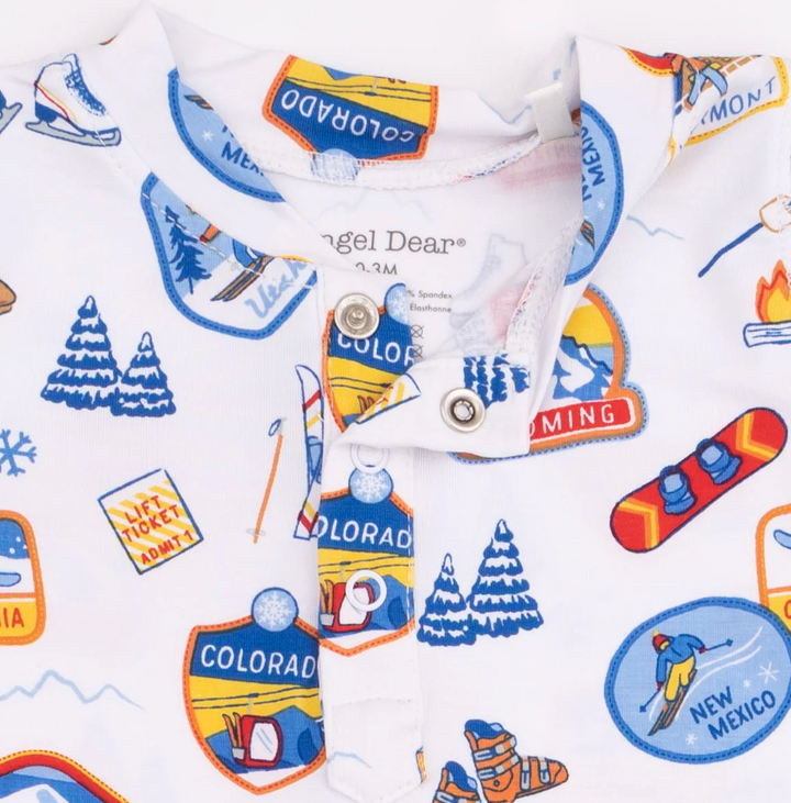 Angel Dear Vintage Ski Patches Uni Romper